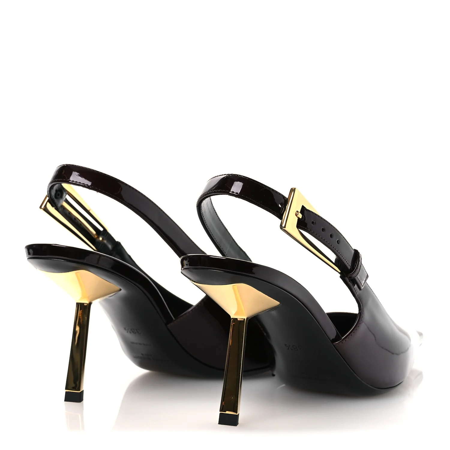 Vernice Gloss Lee 75 Slingback Pumps 38.5 Marron Glac茅 - Top Club