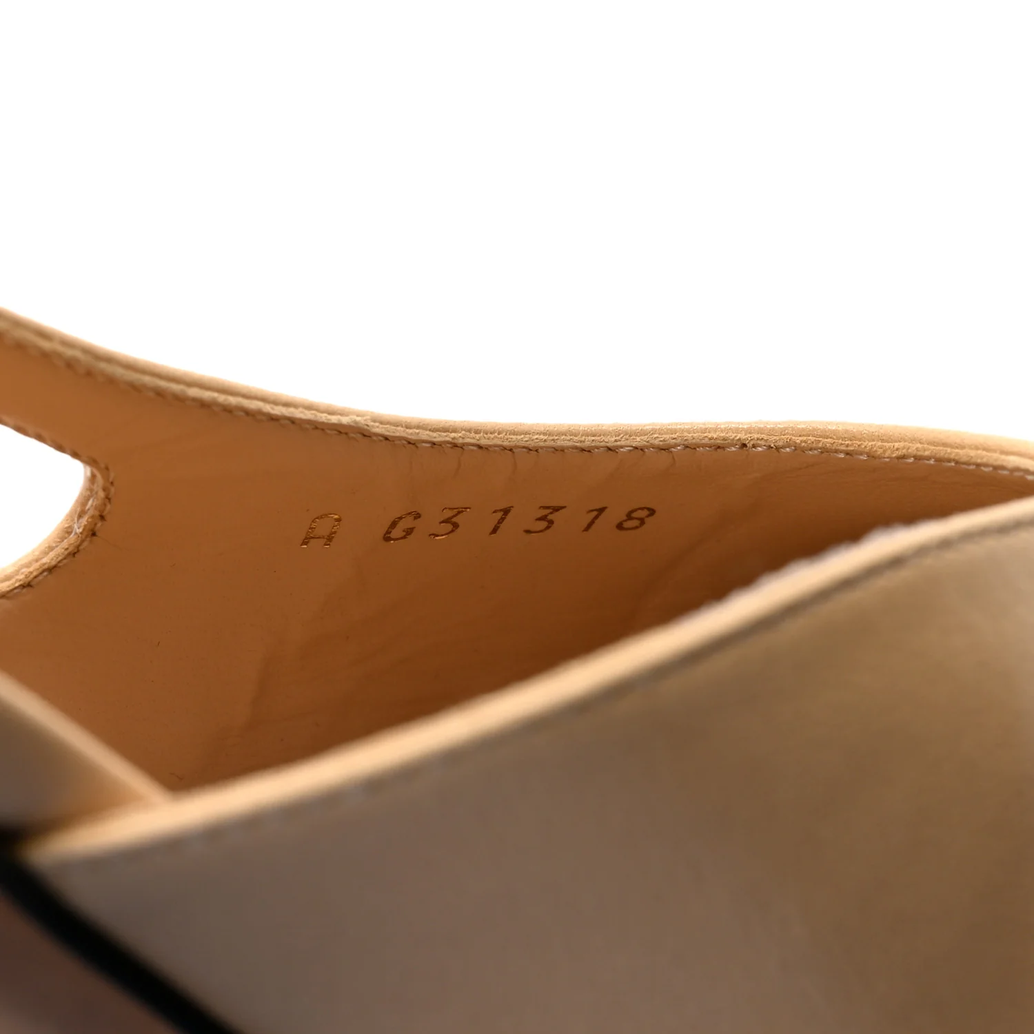Goatskin Grosgrain Cap Toe CC Slingback Pumps 36.5 Beige Black - Top Club