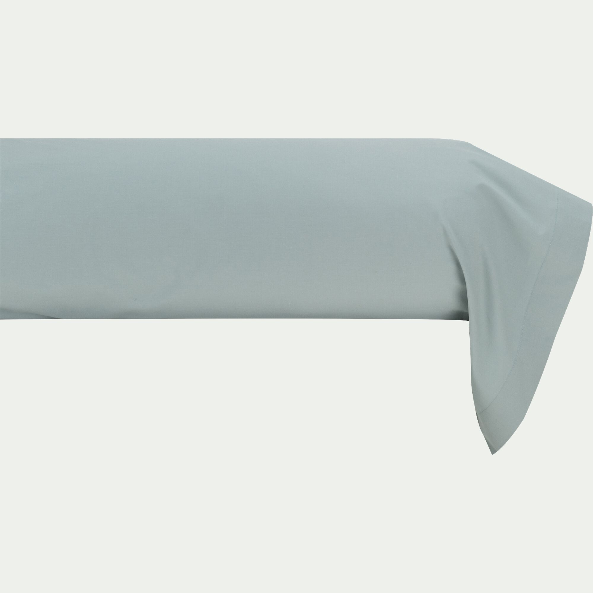 FLORE - Taie de traversin en percale de coton - bleu calaluna 43x190cm