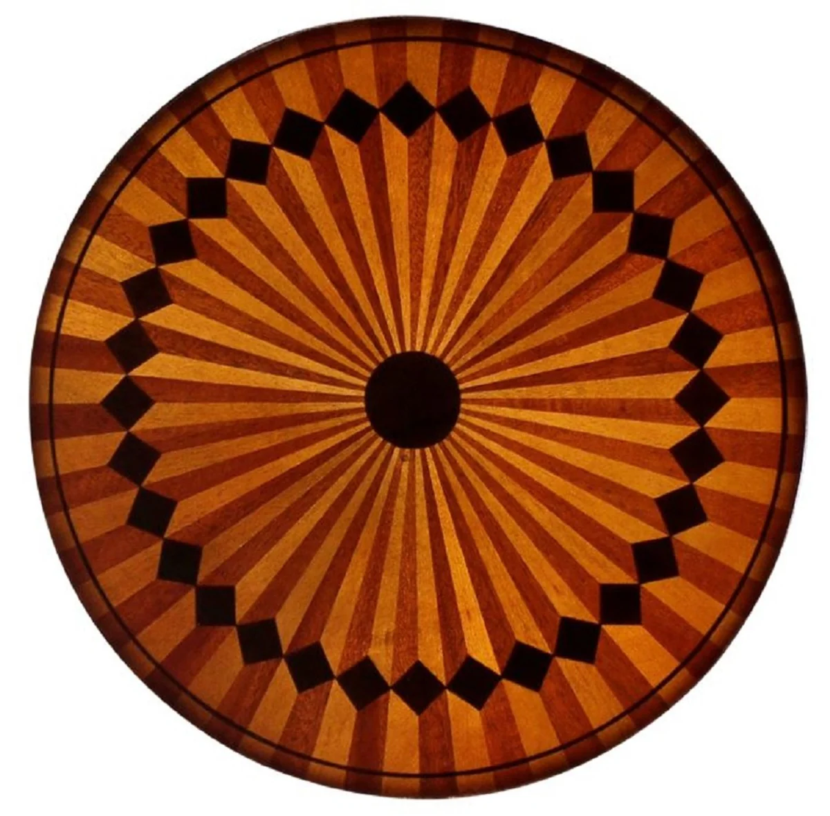Luxury baroque side table brown / gold Ø 40 x H. 65 cm - Round mahogany table in baroque style - Baroque furniture