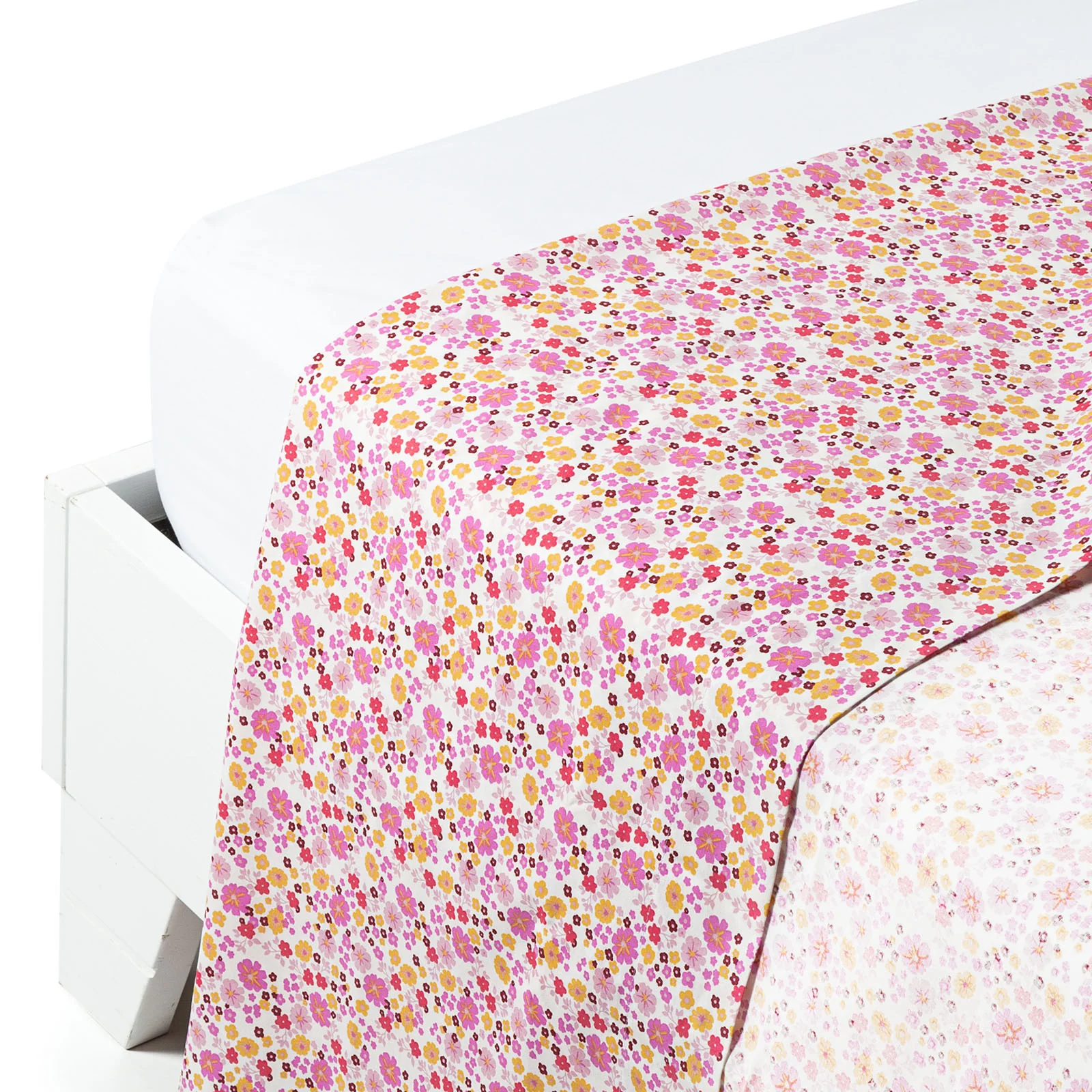 Superior sheet in cotton Provence single coral caleffi