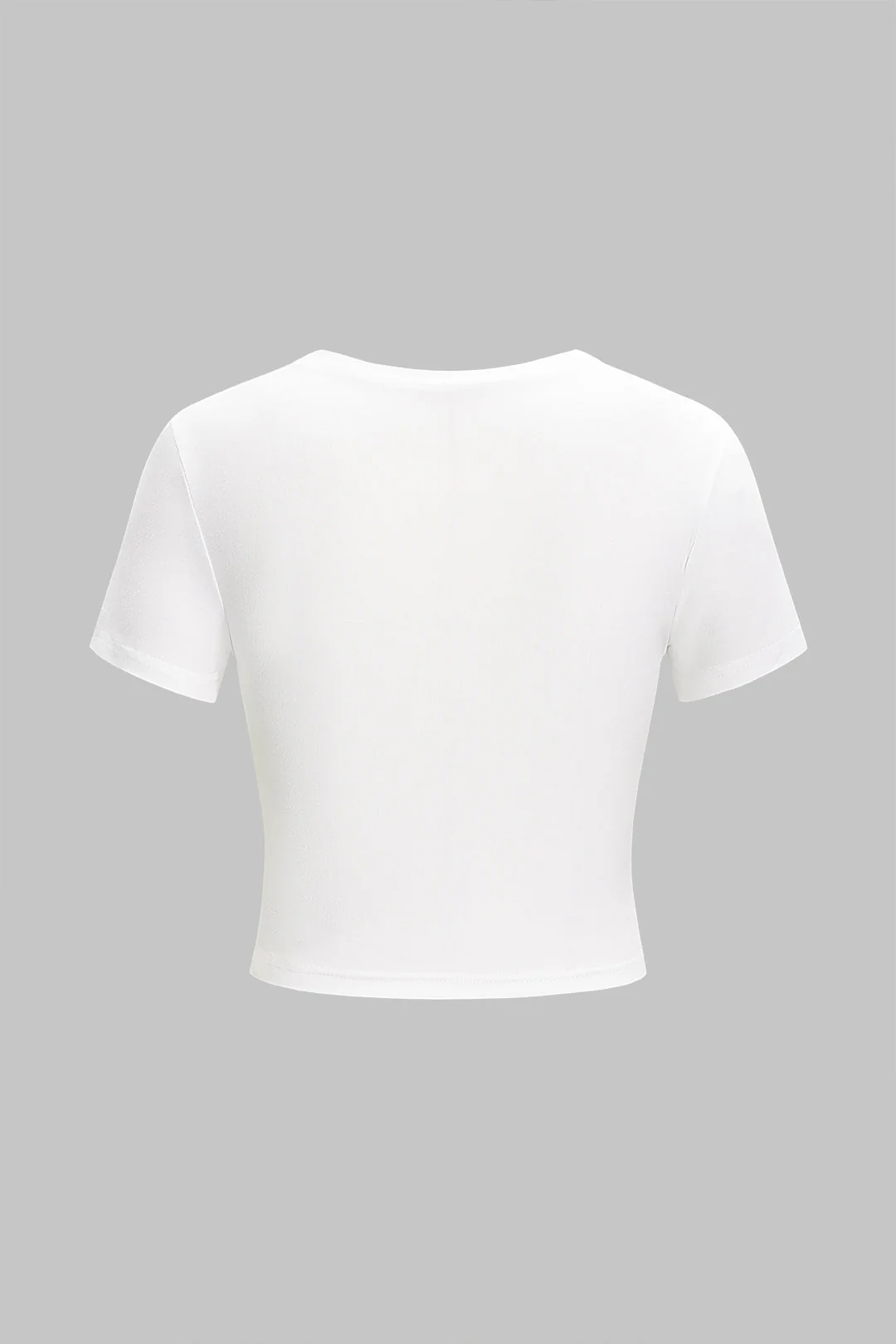 Retro Letter Print Round Neck Short Sleeve T-Shirt
