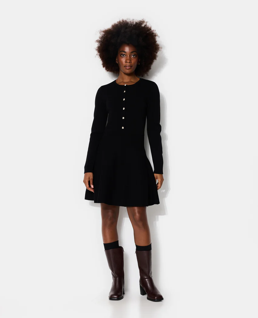 Pimkie Robe en maille forme patineuse avec boutons