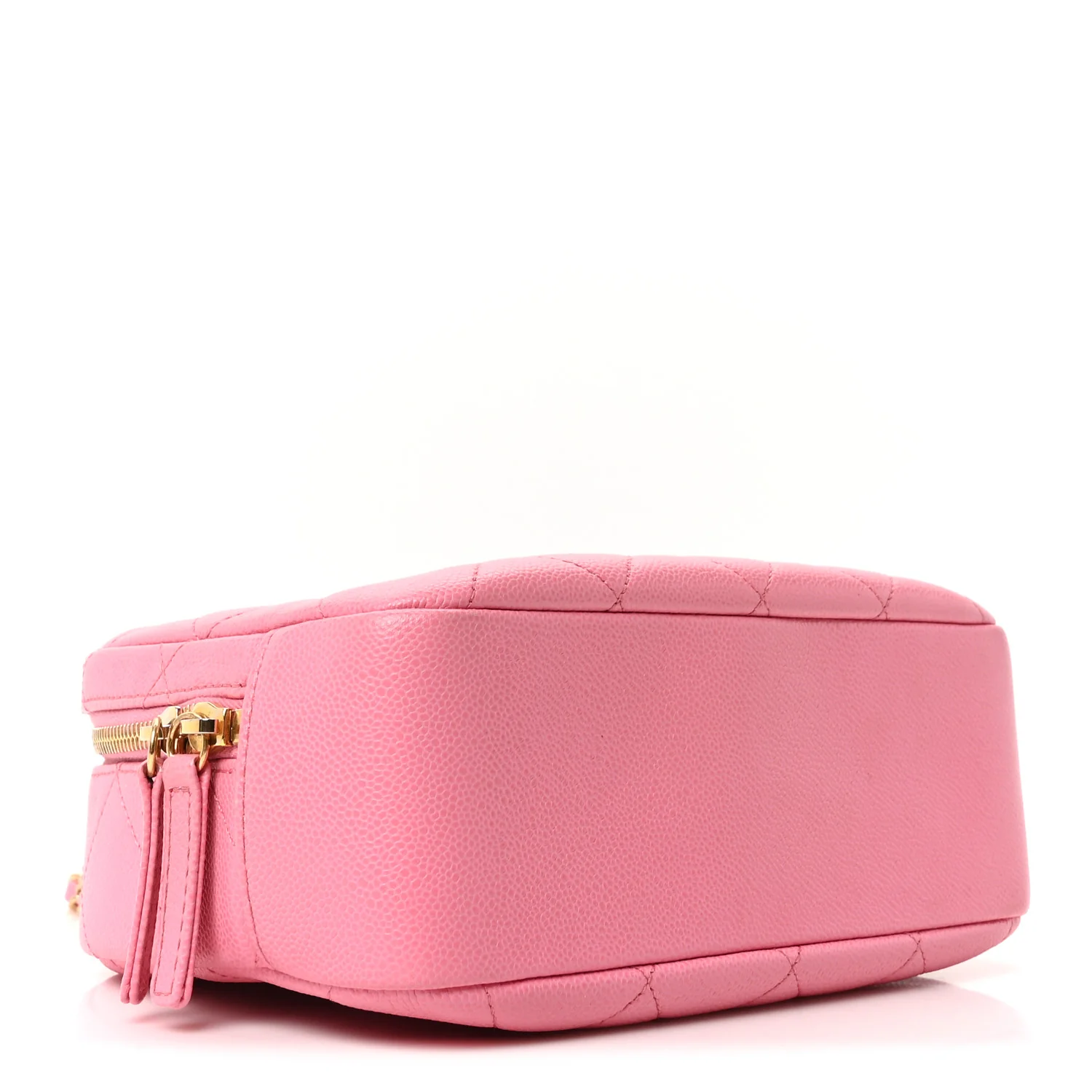Caviar Quilted CC Small Top Handle Vanity Case Pink - Top Club