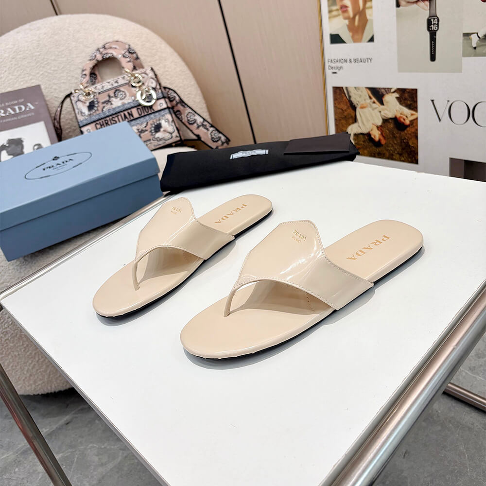 Prada Brushed leather thong sandals - Top Club