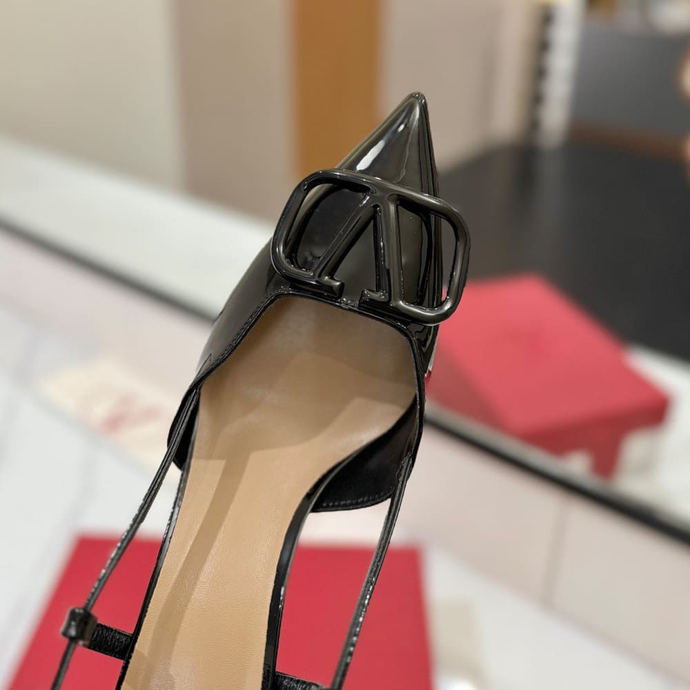 VALENTINO VLOGO SIGNATURE patent leather lace-up high heels (heel height 8 cm) - Top Club