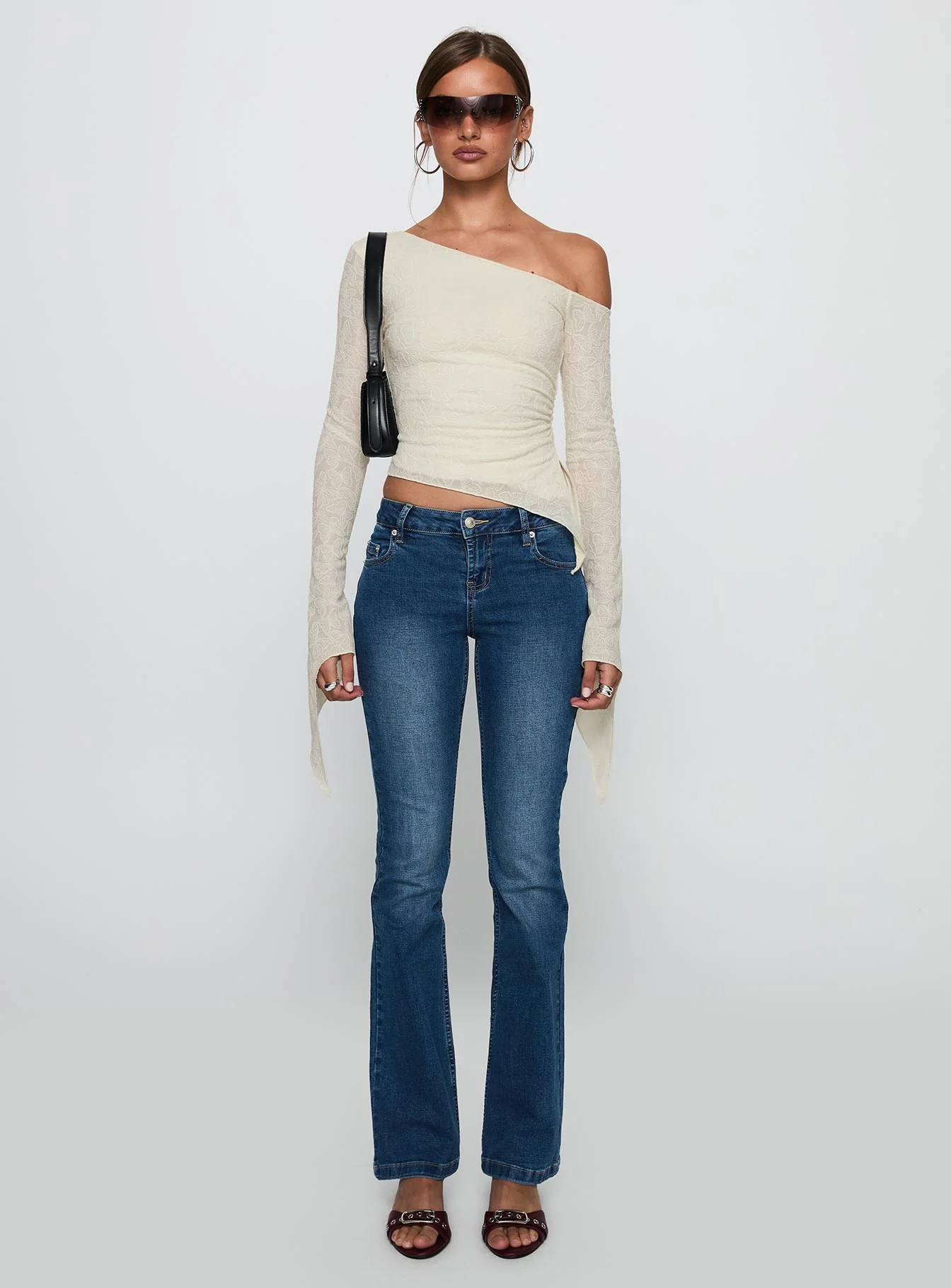 Face Card Long Sleeve Top Cream