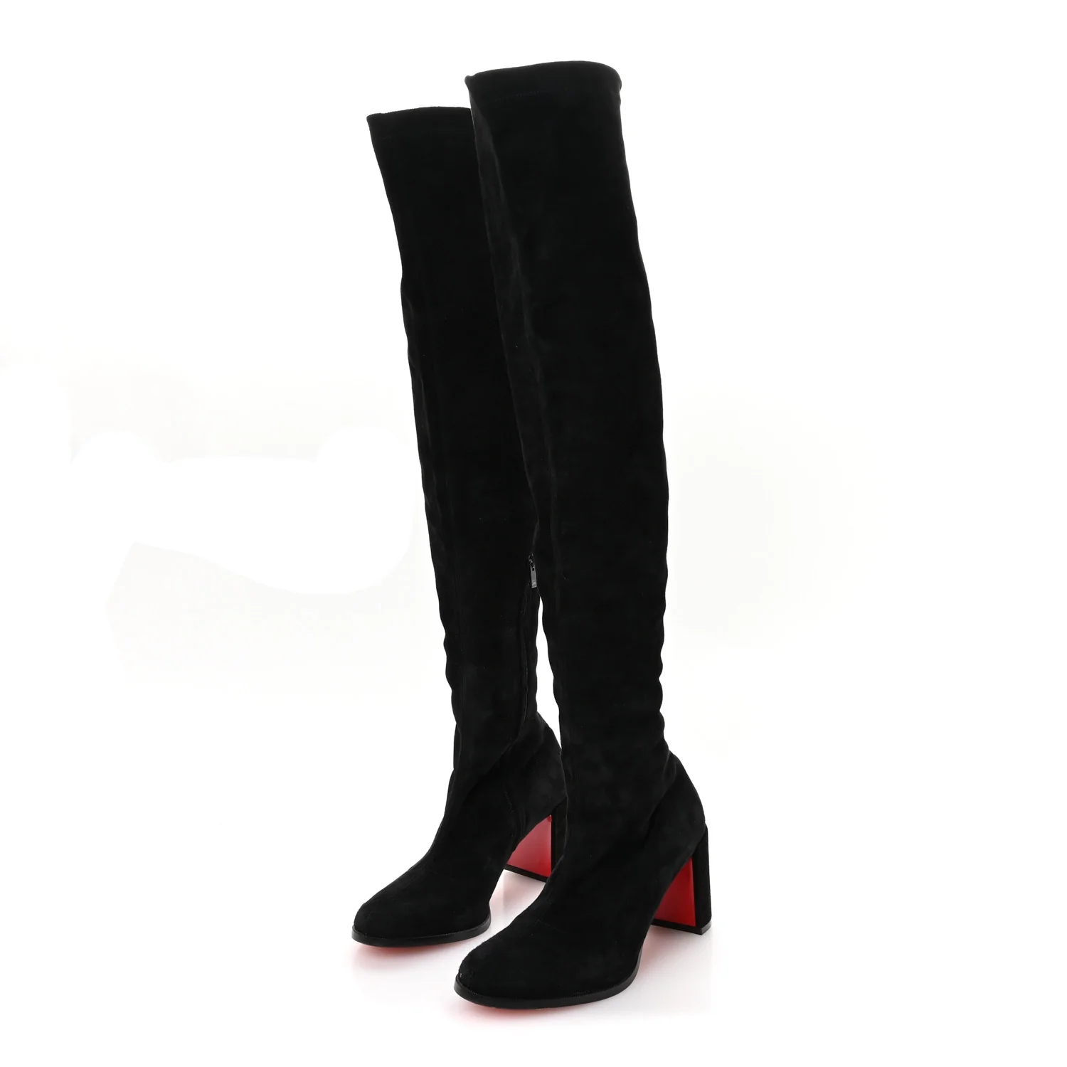 Veau Velours Stretchadoxa Botta Alta 70mm Boots 37 Black - Top Club