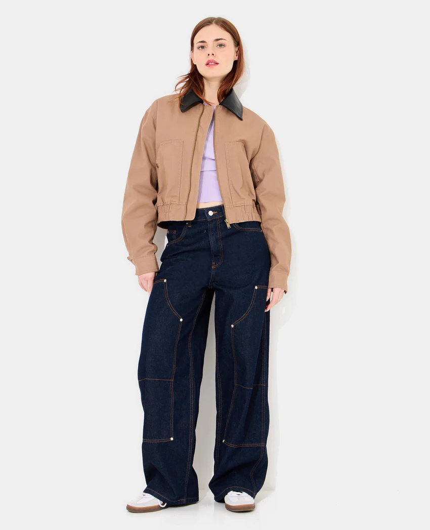 Pimkie Blouson en toile avec col simili