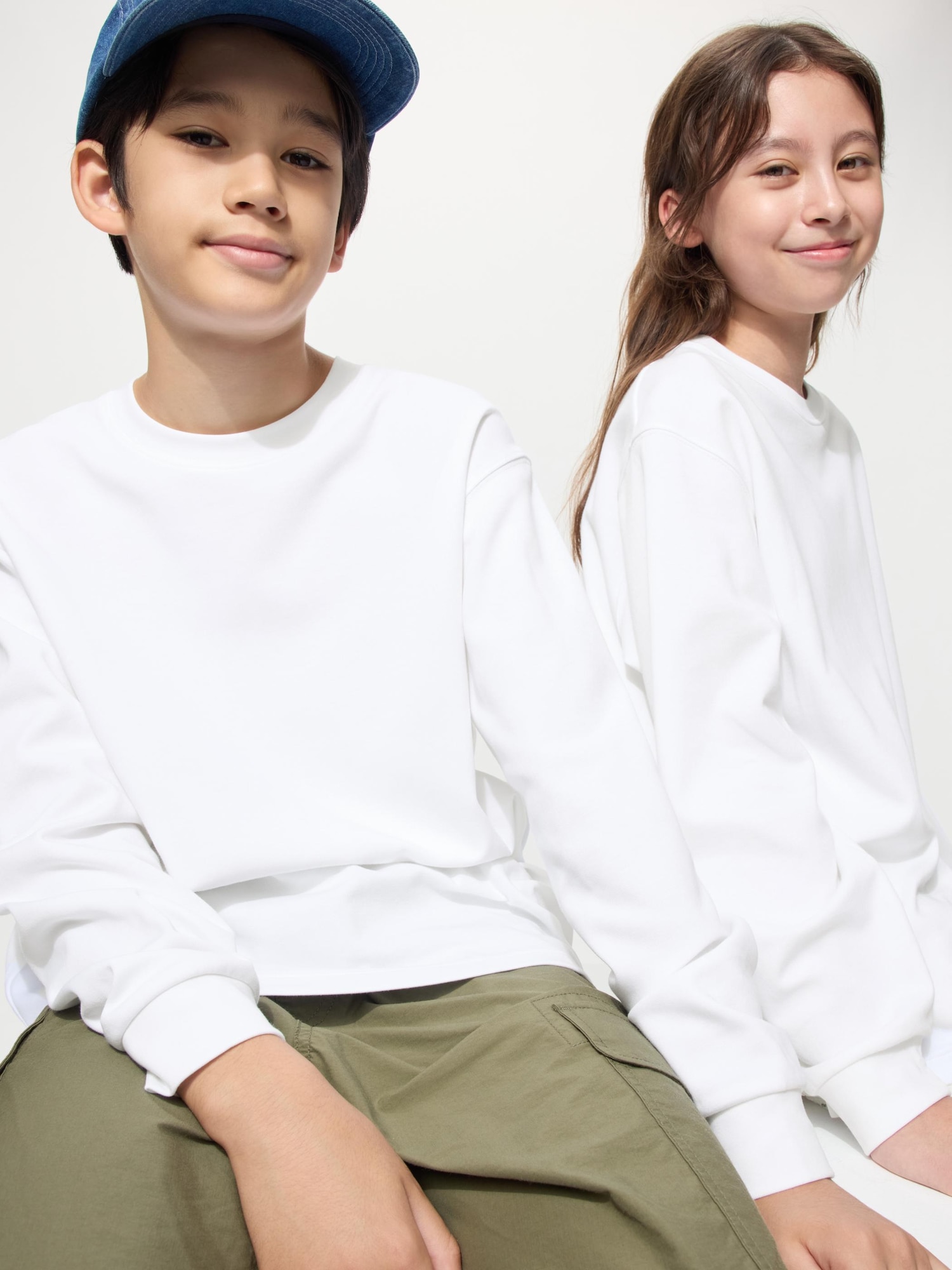 KIDS AIRism Cotton Crew Neck Long Sleeve T-Shirt