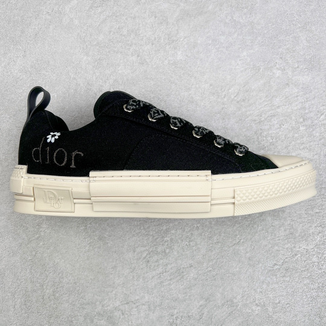 ERL Dior 迪奥 B23 帆布 徽标 低筒 休闲鞋 运动鞋 板鞋 男鞋 黑色 3SN292ZWC_H968 - Sneaker Replica Workshop