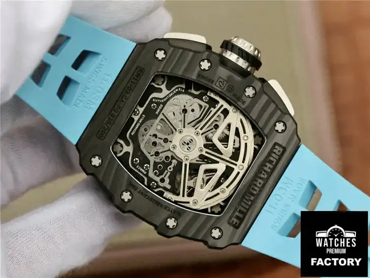 Richard Mille RM11-03 KV Factory Blue Rubber Strap