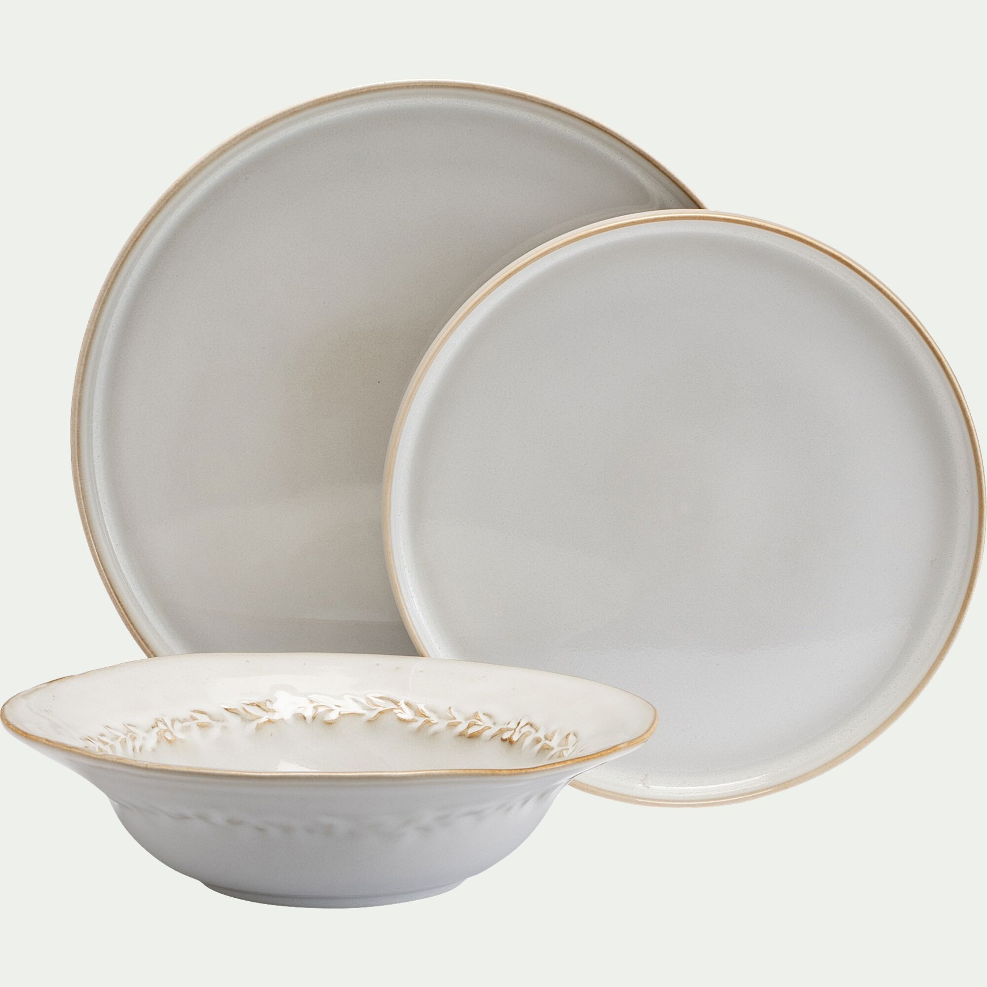 ALBA - Assiette à dessert en grès D22,5cm - beige alpilles