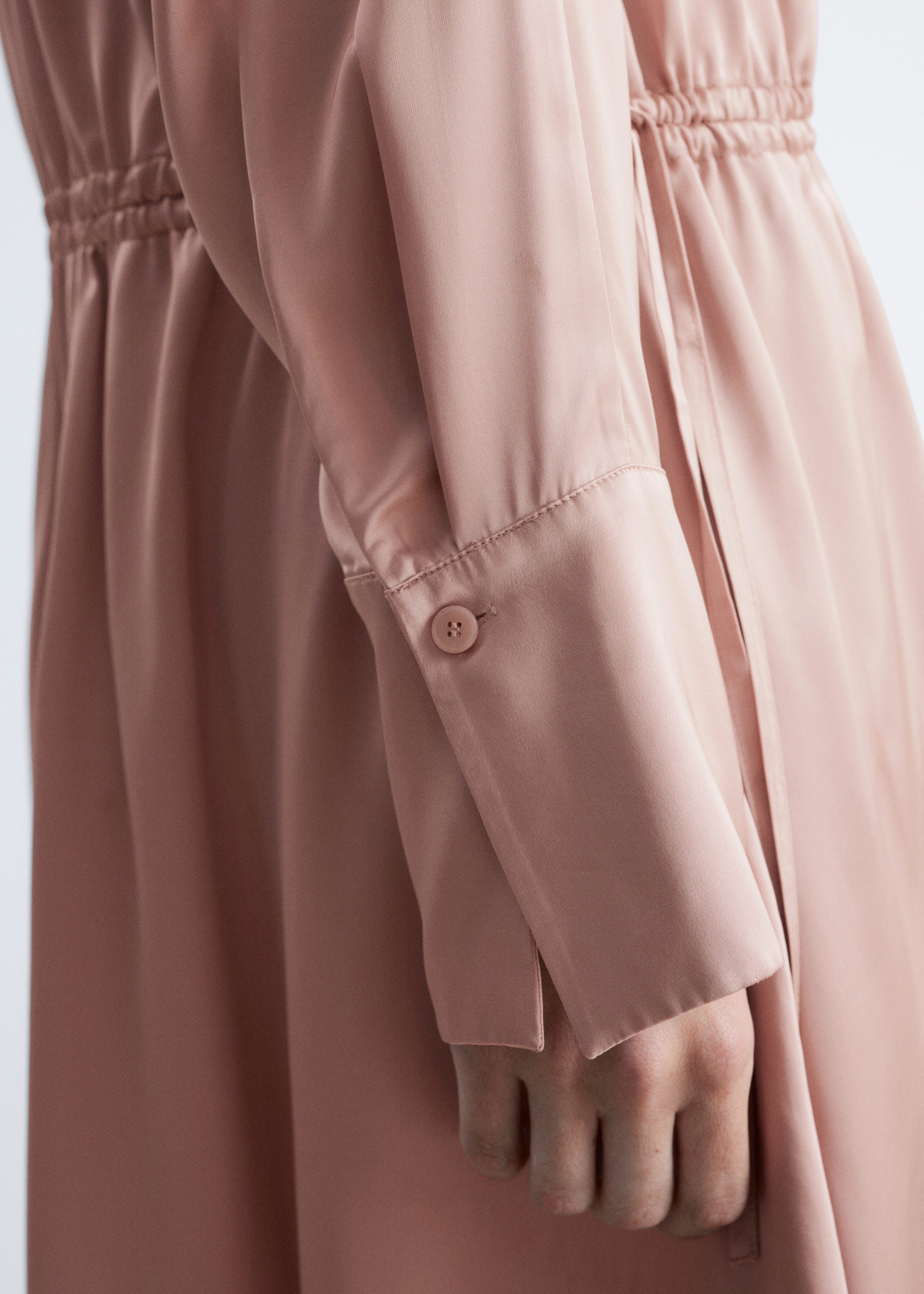 & Other Stories DRAWSTRING V-NECK MINI DRESS