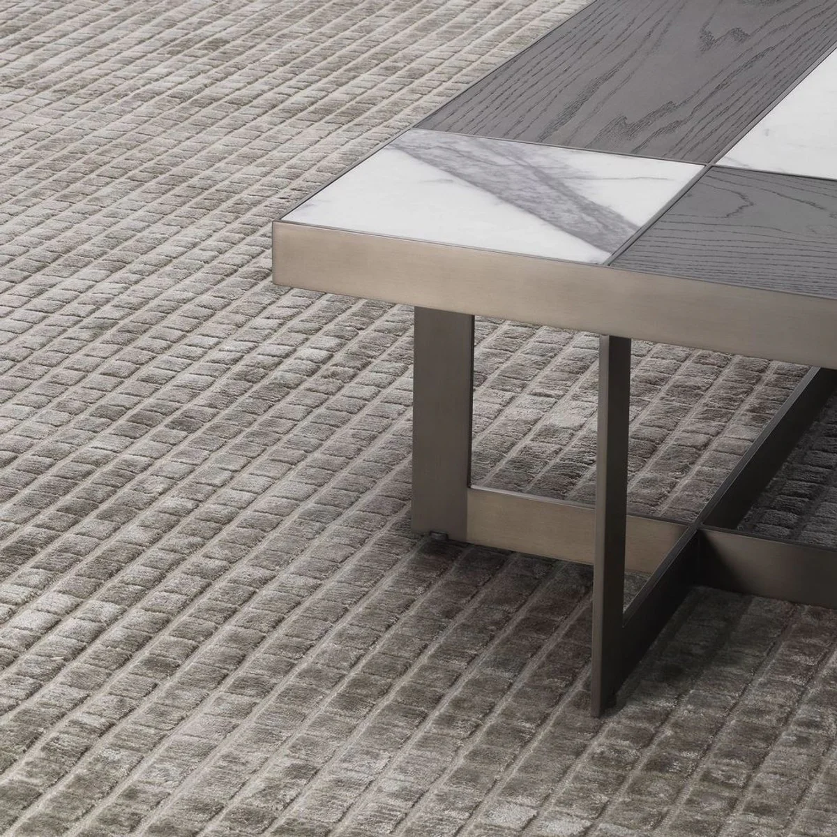 Luxury viscose carpet gray 300 x 400 cm - handwoven living room & hotel carpet - living room decoration accessories - luxury quality