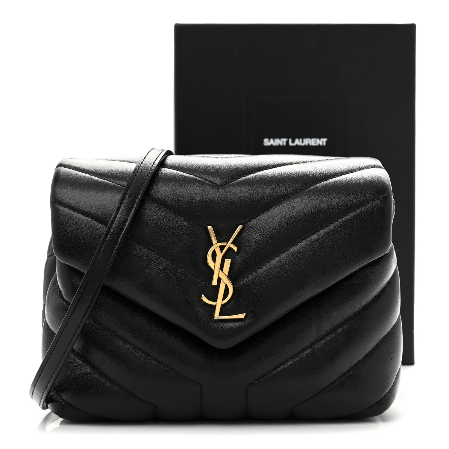 Calfskin Y Quilted Monogram Toy Loulou Crossbody Bag Black - Top Club