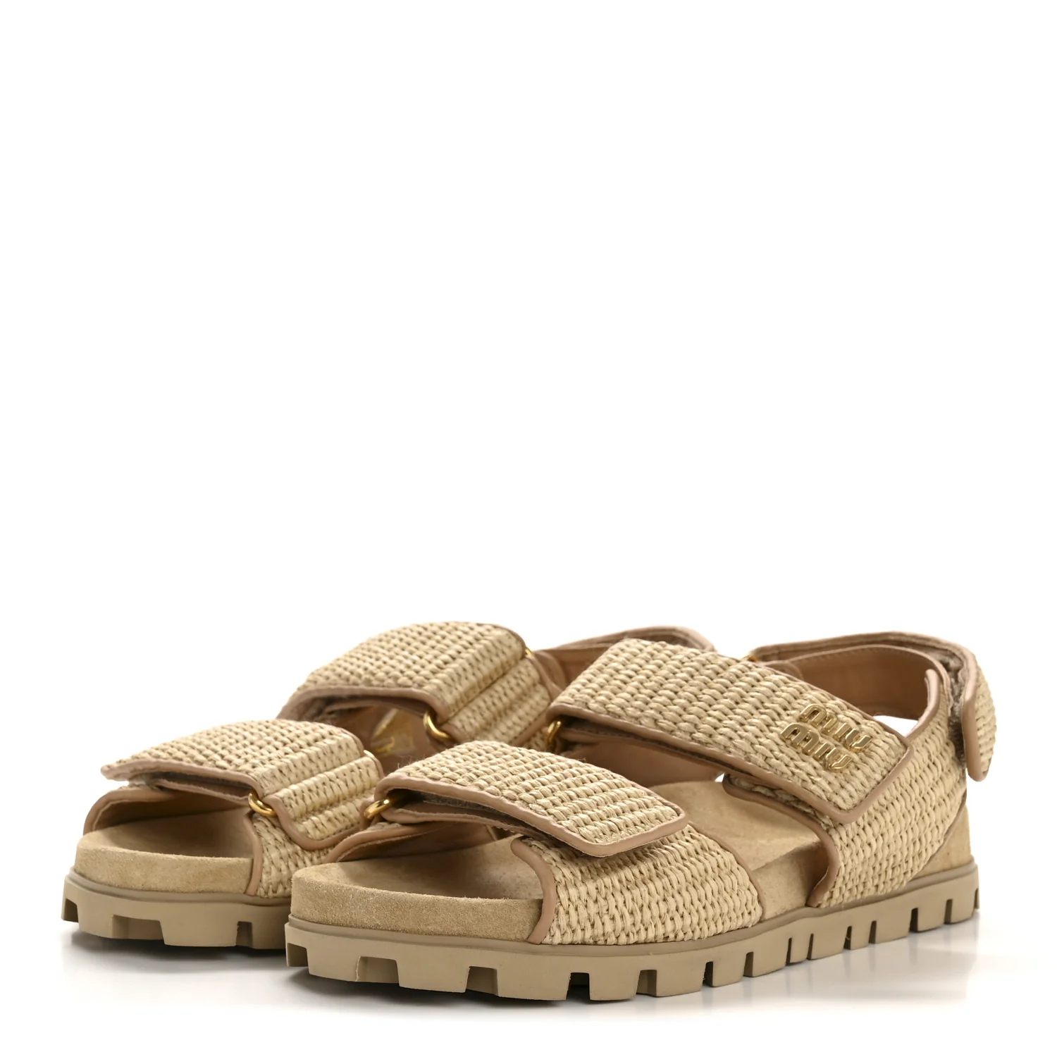 Raffia Sporty Sandals 38 Naturale - Top Club
