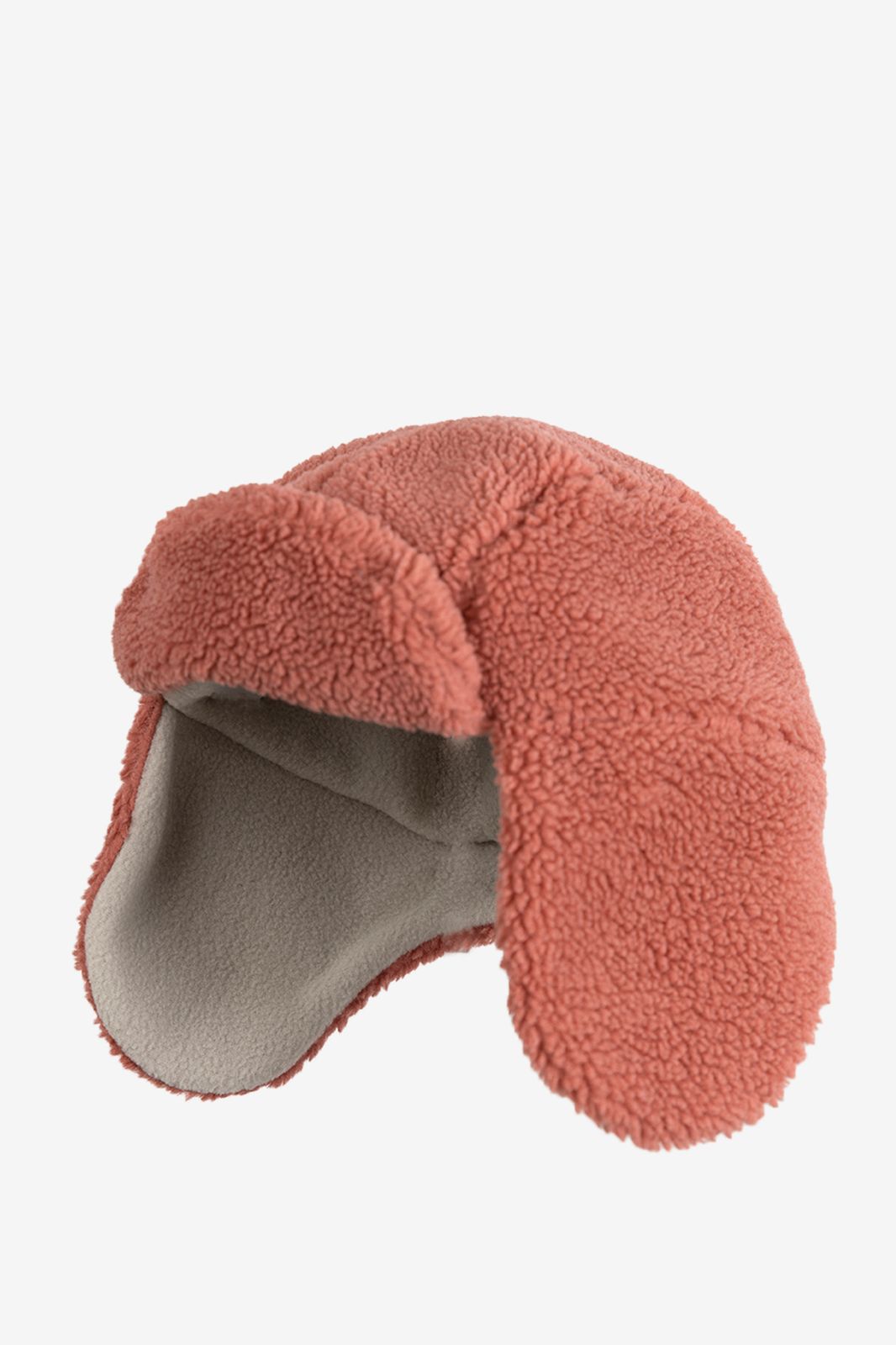 Roze teddy pilotenmuts