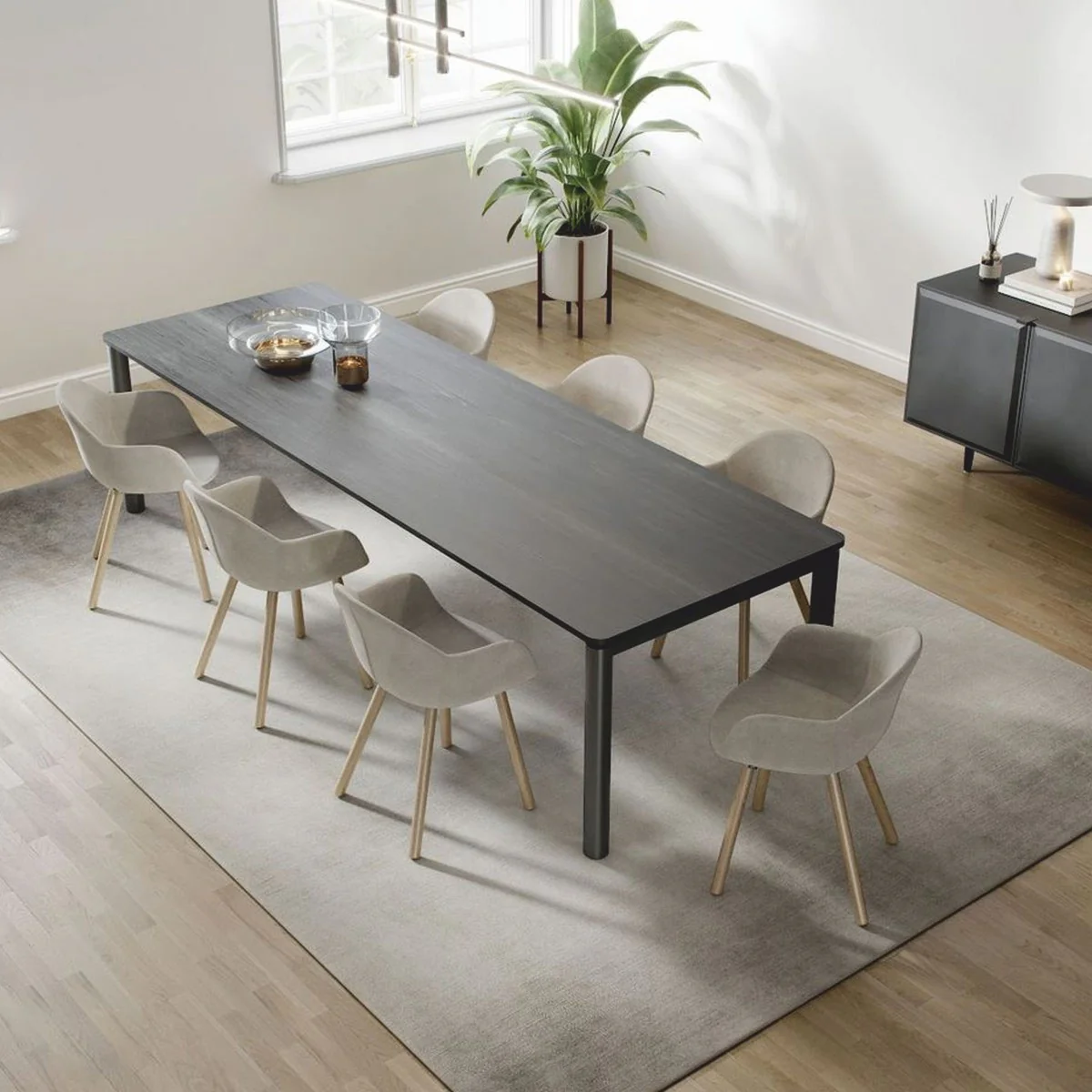 Luxury dining table black 300 cm - luxury dining room furniture