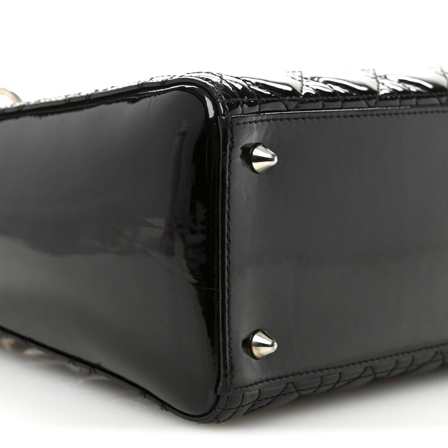 Patent Cannage Medium Lady Dior Black - Top Club