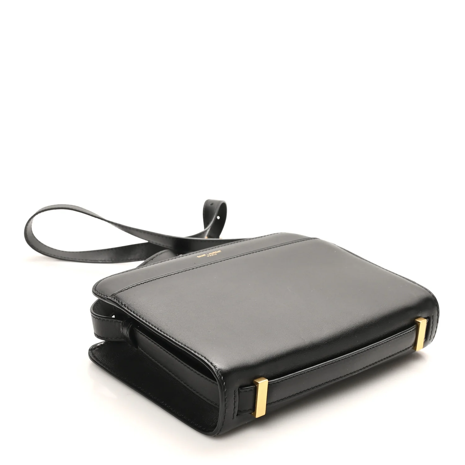 Calfskin Reverse Satchel Black - Top Club