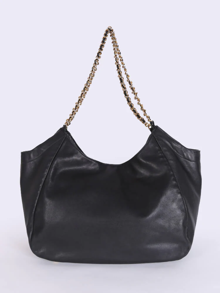 PRADA Vitello Soft Chain Handle Shoulder Bag Nero 48 x 33 x 20cm - Top Club