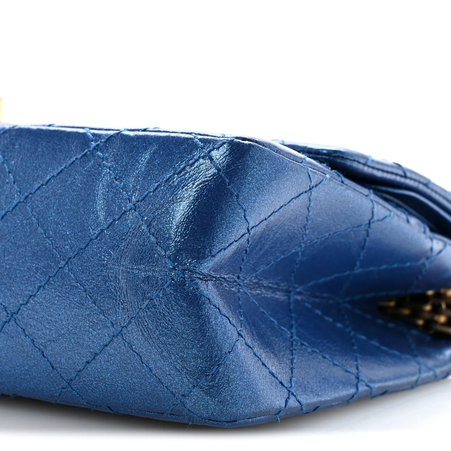 Metallic Calfskin Quilted 2.55 Reissue 225 Flap Blue - Top Club