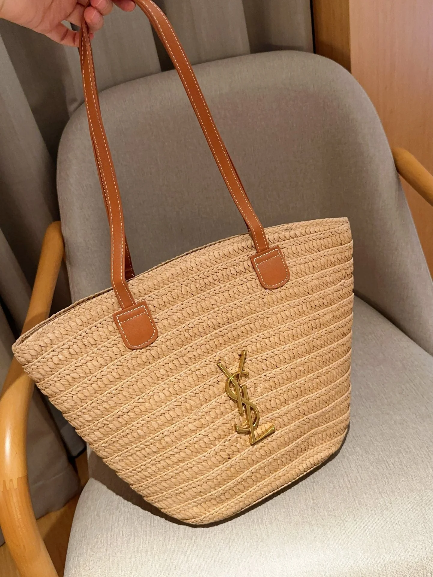 SAINT LAURENT ysl straw basket tote bag Tote - Top Club