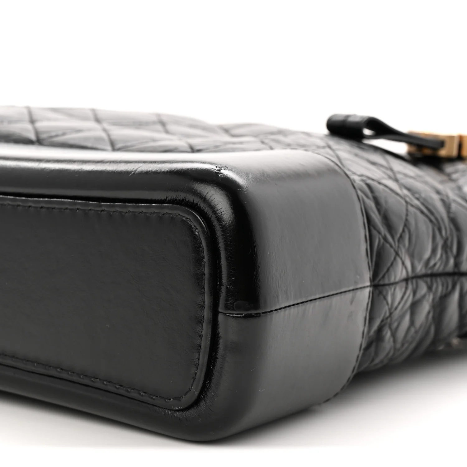 Aged Calfskin Quilted Large Gabrielle Hobo Black - Top Club