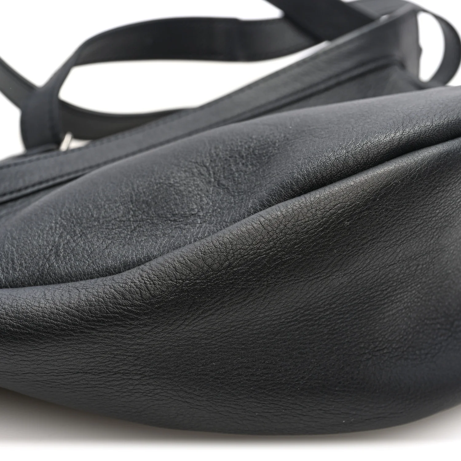 Grained Calfskin Small Slouchy Banana Bag Black - Top Club