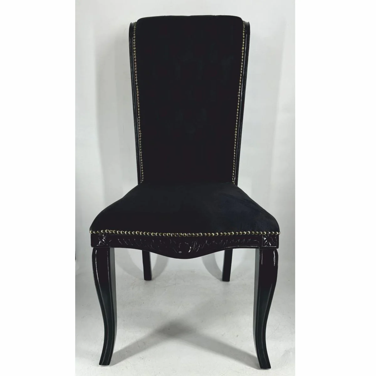 Baroque high-back dining room chair black H. 118 cm - Baroque furniture