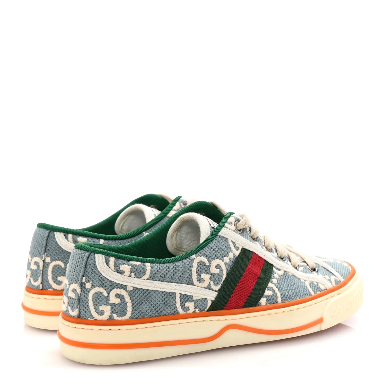 Cotton GG Monogram Web Womens 1977 Tennis Sneakers 37 Philod Ivory Mystic White - Top Club