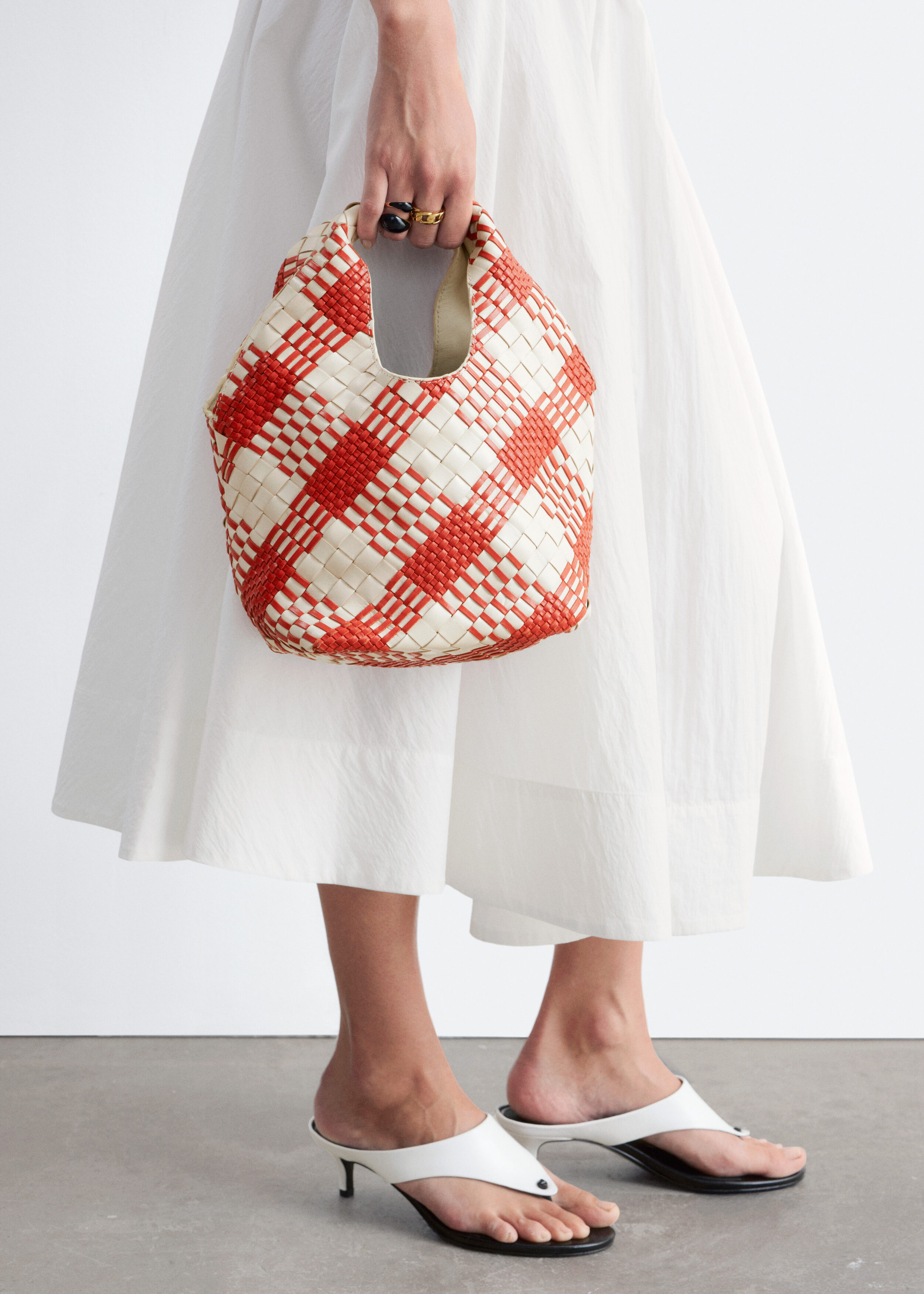 & Other Stories BRAIDED LEATHER TOTE BAG