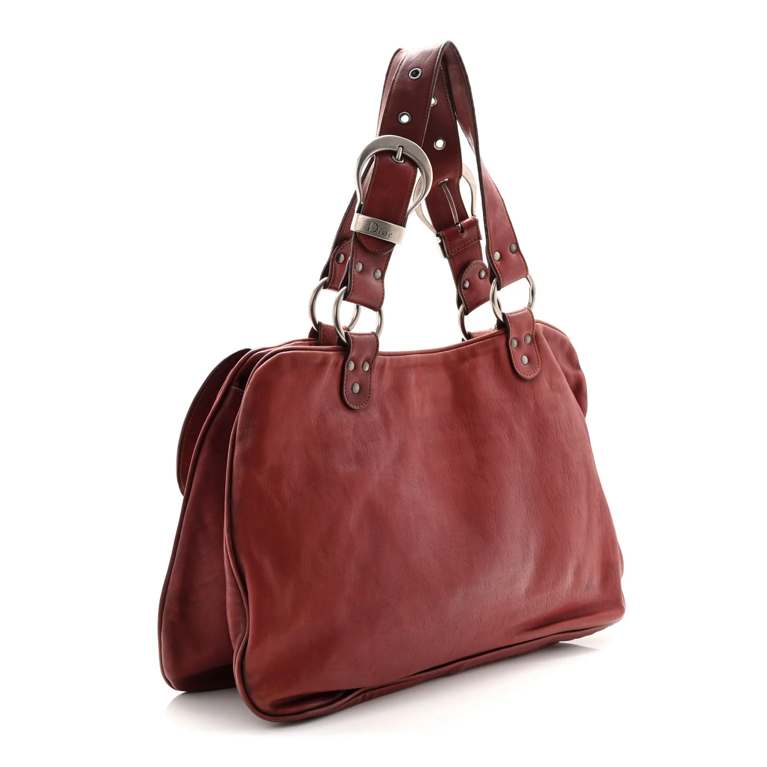 Calfskin Large Gaucho Double Saddle Bag Red - Top Club