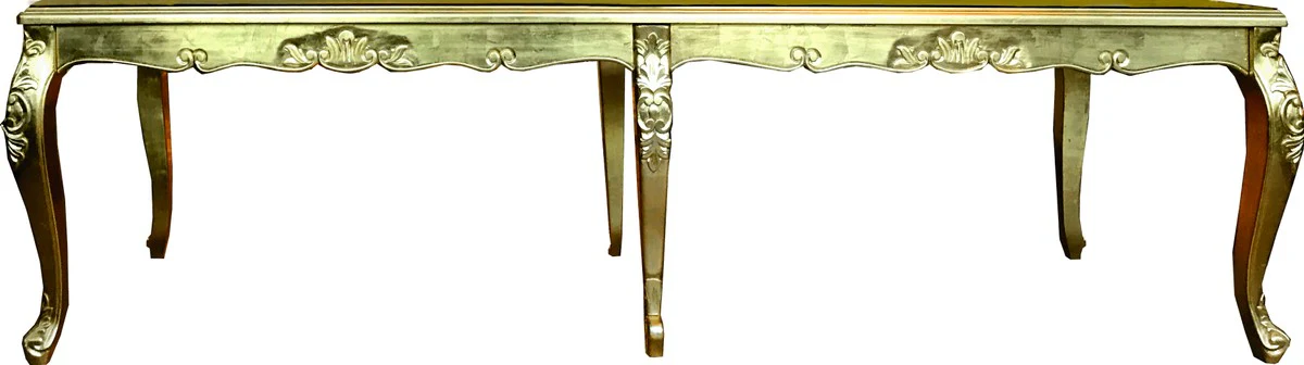 Huge Long Baroque Luxury Dining Table Gold 300 cm x 100 cm - Dining Room Table - Made in Italy - Luxury Collection