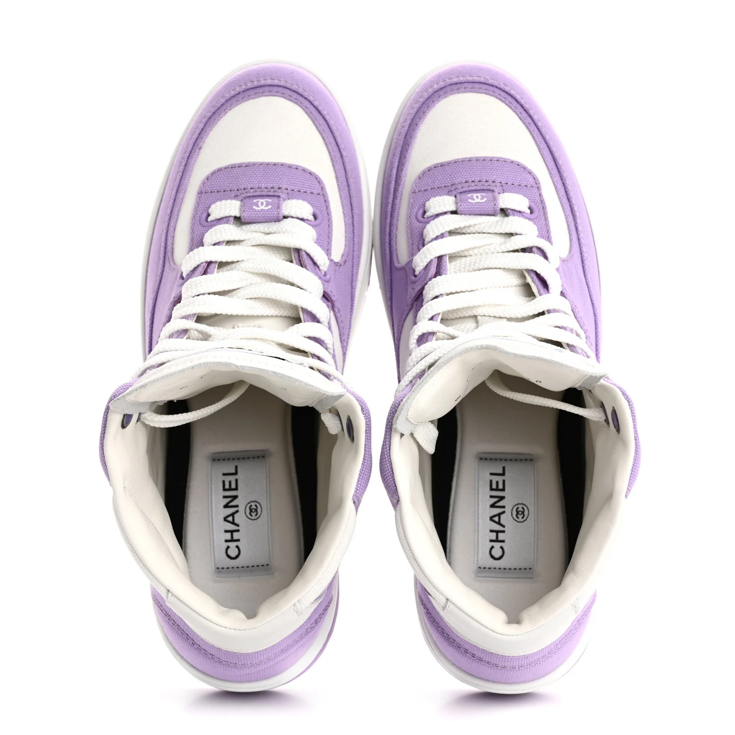 Cotton High Top Sneakers 38 Purple White
