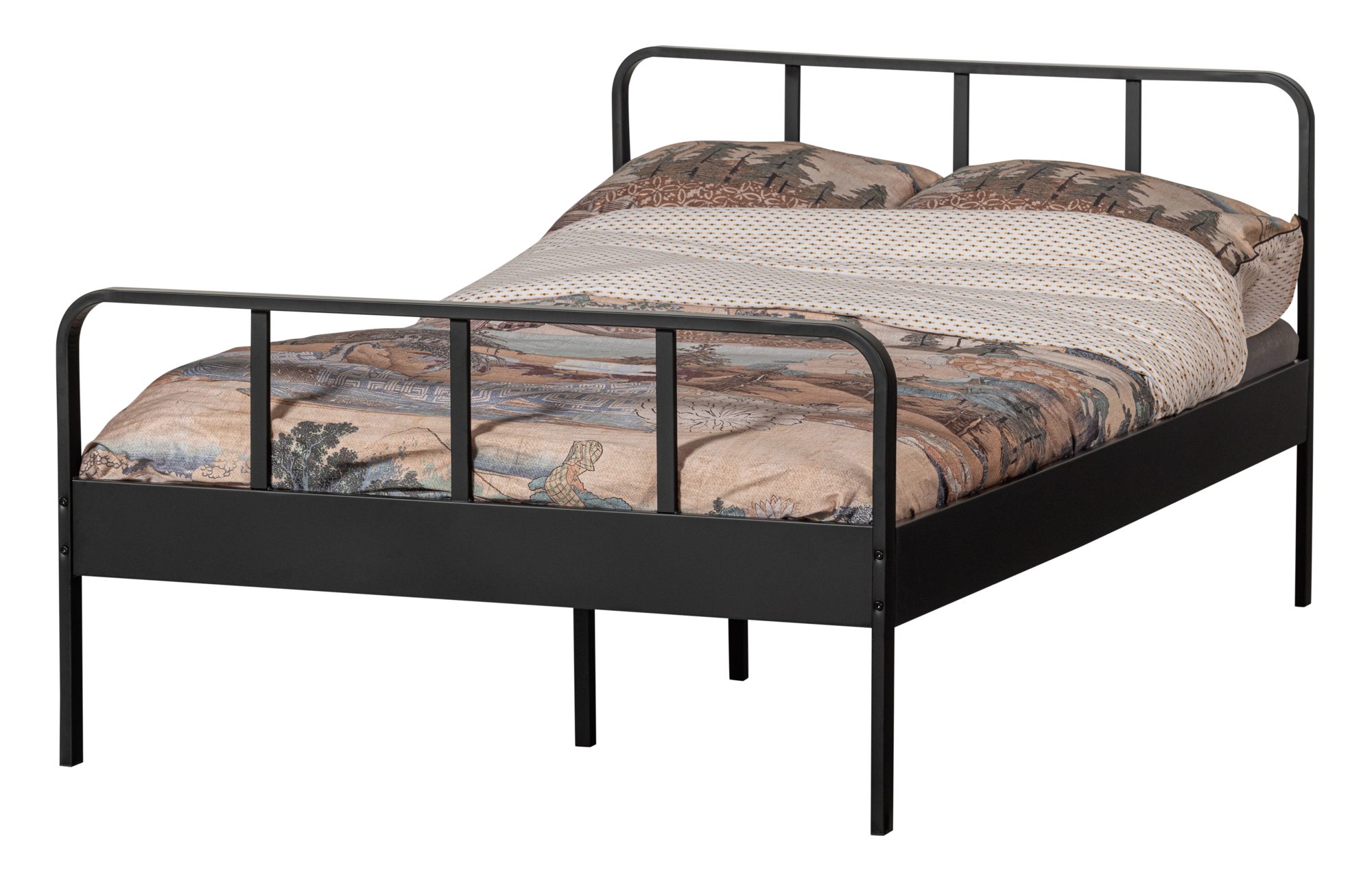 WOOOD bed twijfelaar Mees - 120x200cm Mees bed twijfelaar - Zwart