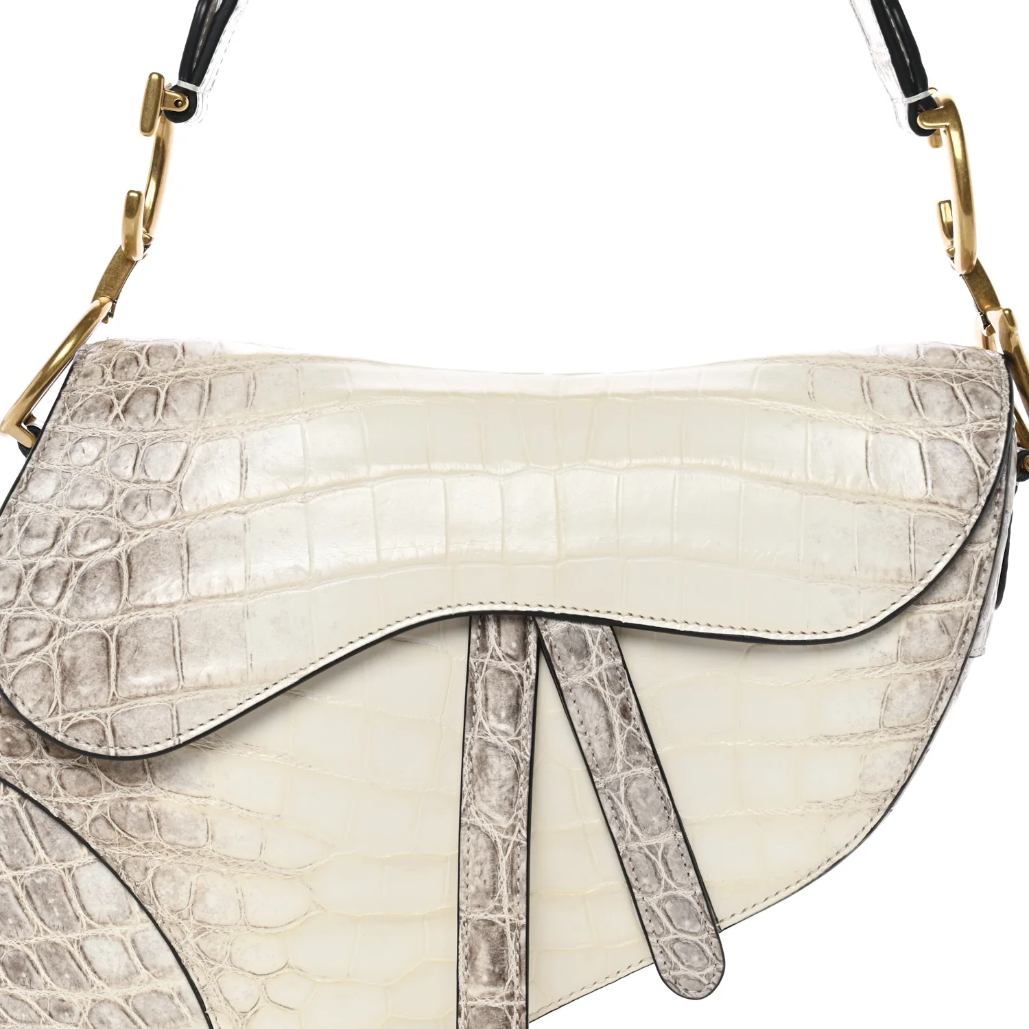 Niloticus Crocodile Himalaya Saddle Bag Latte - Top Club