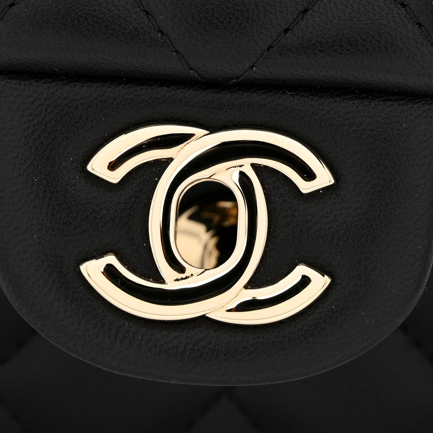 Lambskin Quilted Mini Rectangular Flap Black - Top Club