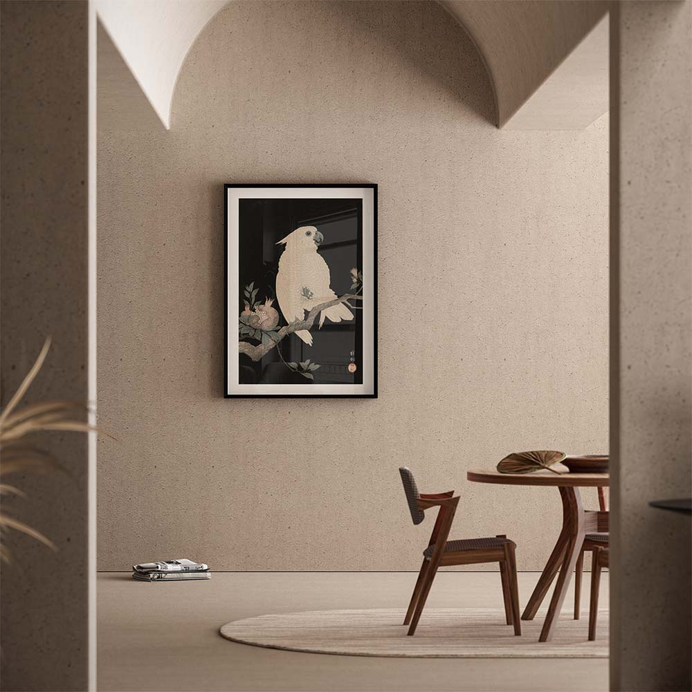 Poster Ohara Koson - Cockatoo Pomegranate 70x100 cm