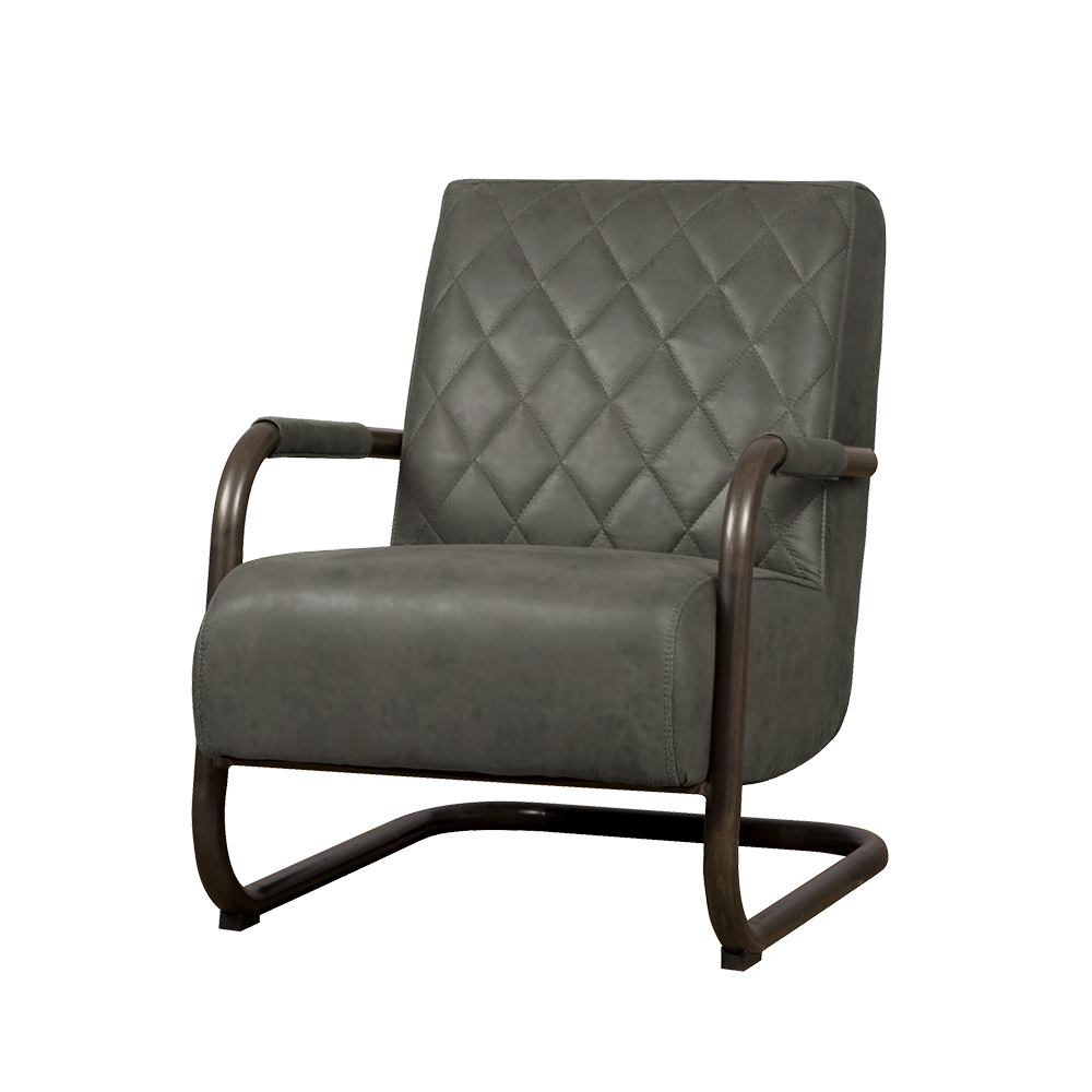 Fauteuil Civo met armleuning bull Antraciet - set van 4