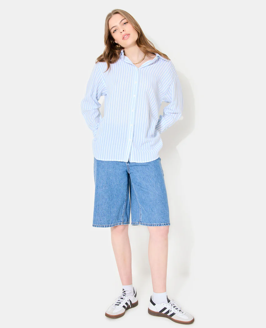 Pimkie Chemise oversize rayée avec lin