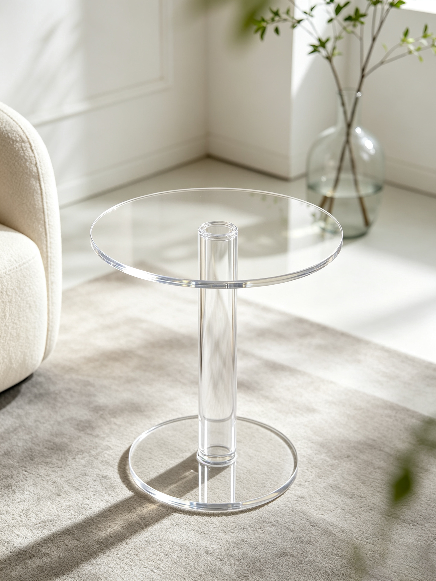 Clear Acrylic Round Side Table