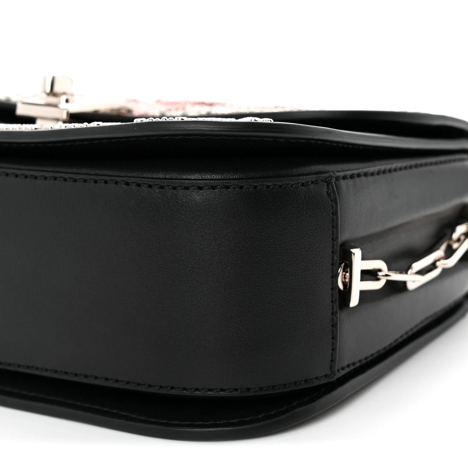 Vitello Loveblade Embellished Chain Flap Bag Black Multicolor - Top Club