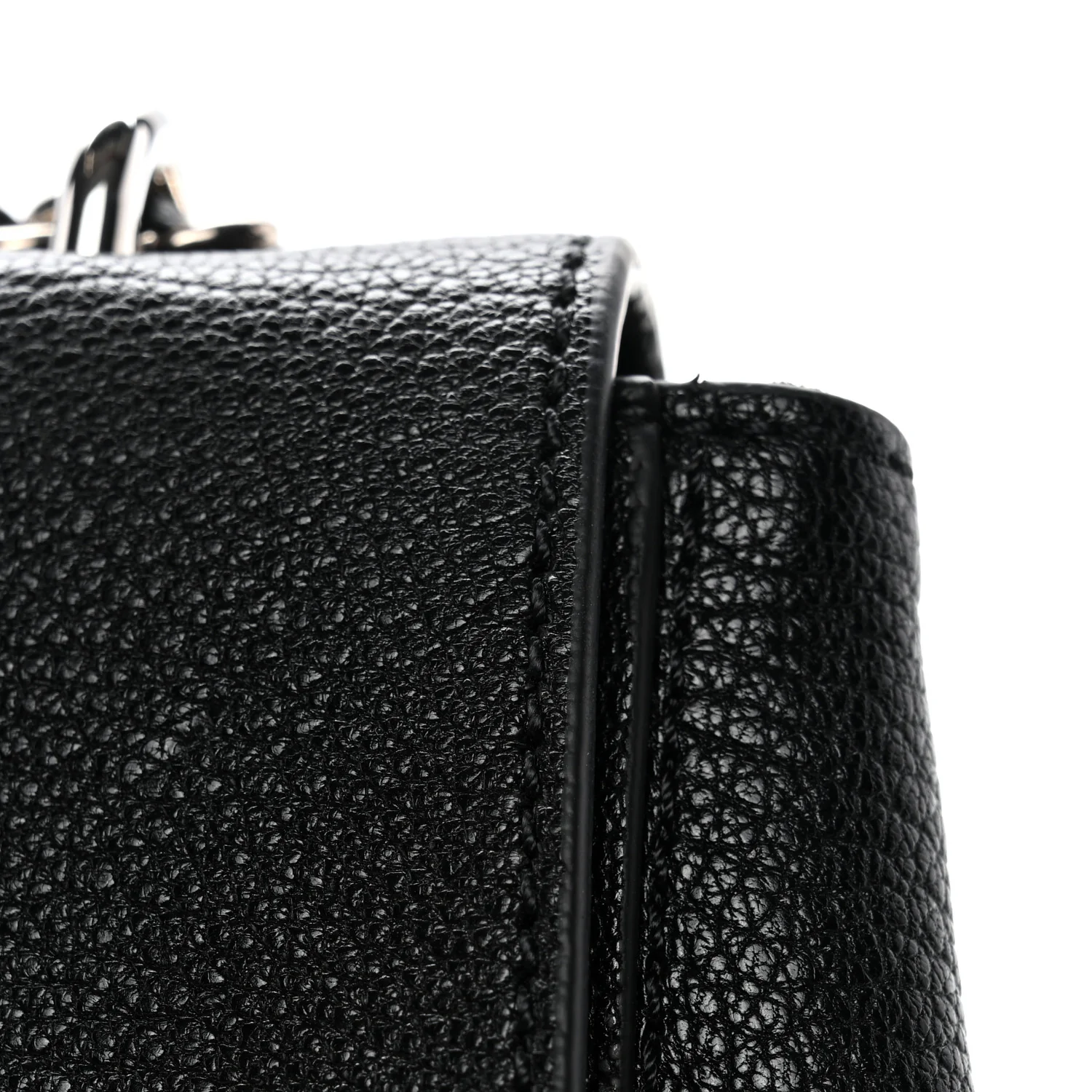 Glossy Goatskin Small Lily Flap Black - Top Club