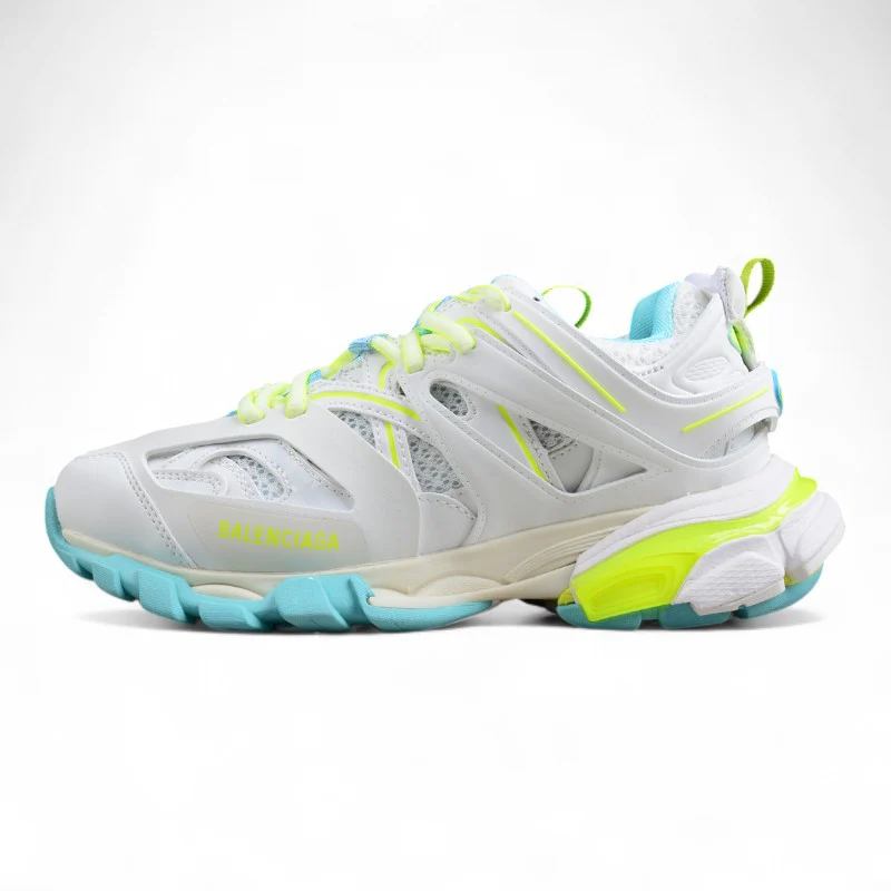 Balenciaga Track – White-Fluorescent Yellow-Turquoise - Sneaker Replica Workshop