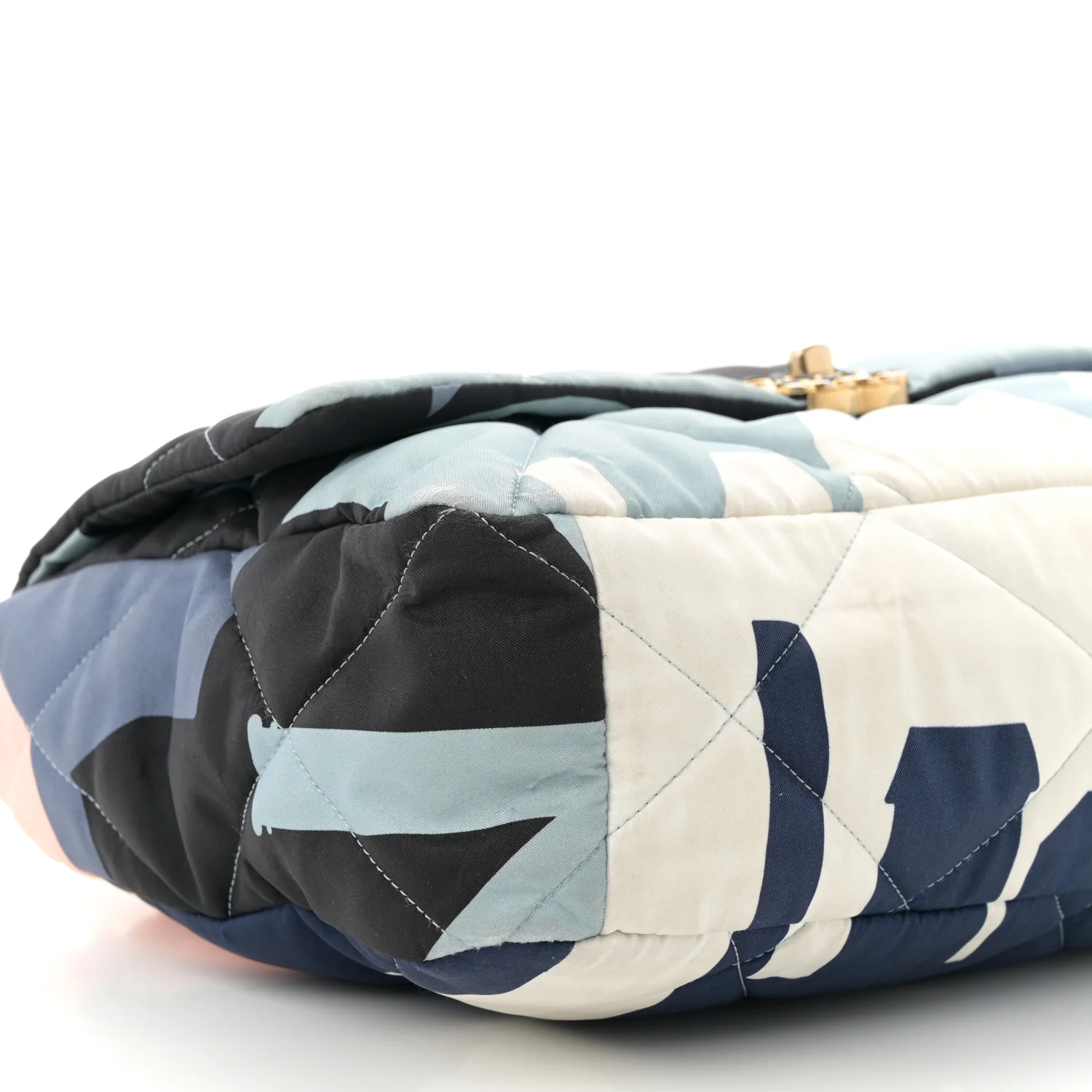 Silk Maxi Scarf Chanel 19 Flap Black Blue White - Top Club