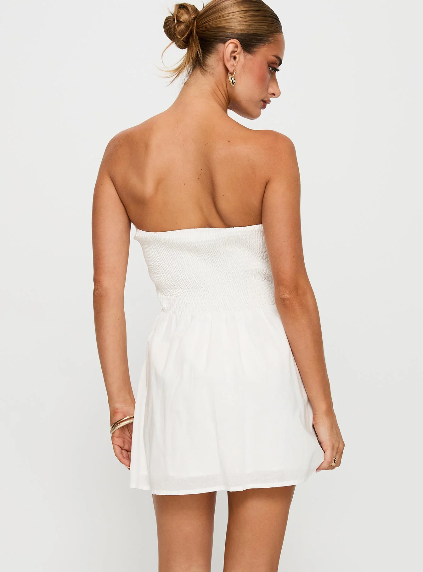 Sybille Strapless Mini Dress White