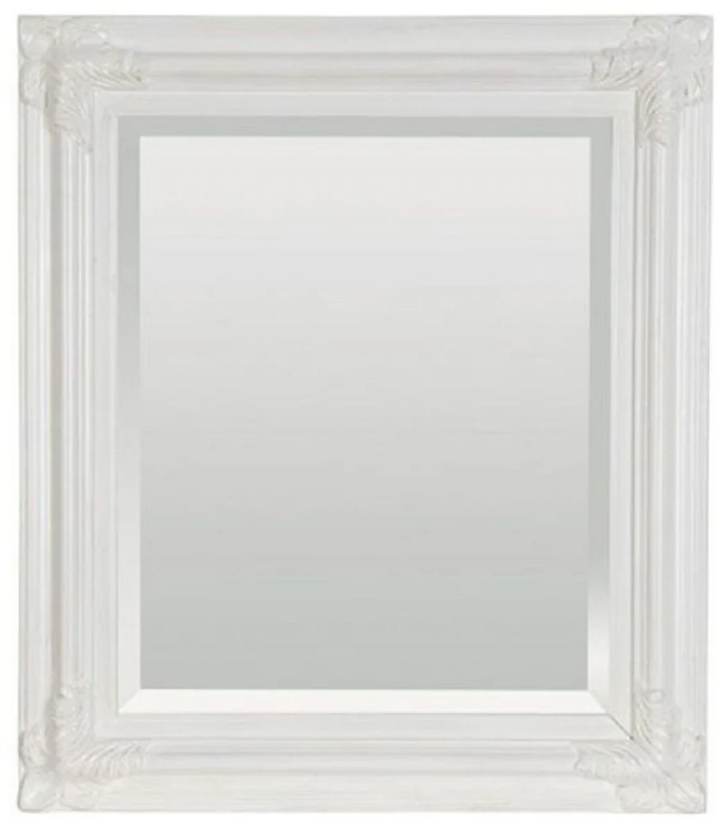 Baroque mirror antique white 69 x H. 79 cm - Rectangular wall mirror in baroque style - Magnificent antique style wardrobe mirror - Baroque interior - Handmade baroque furniture