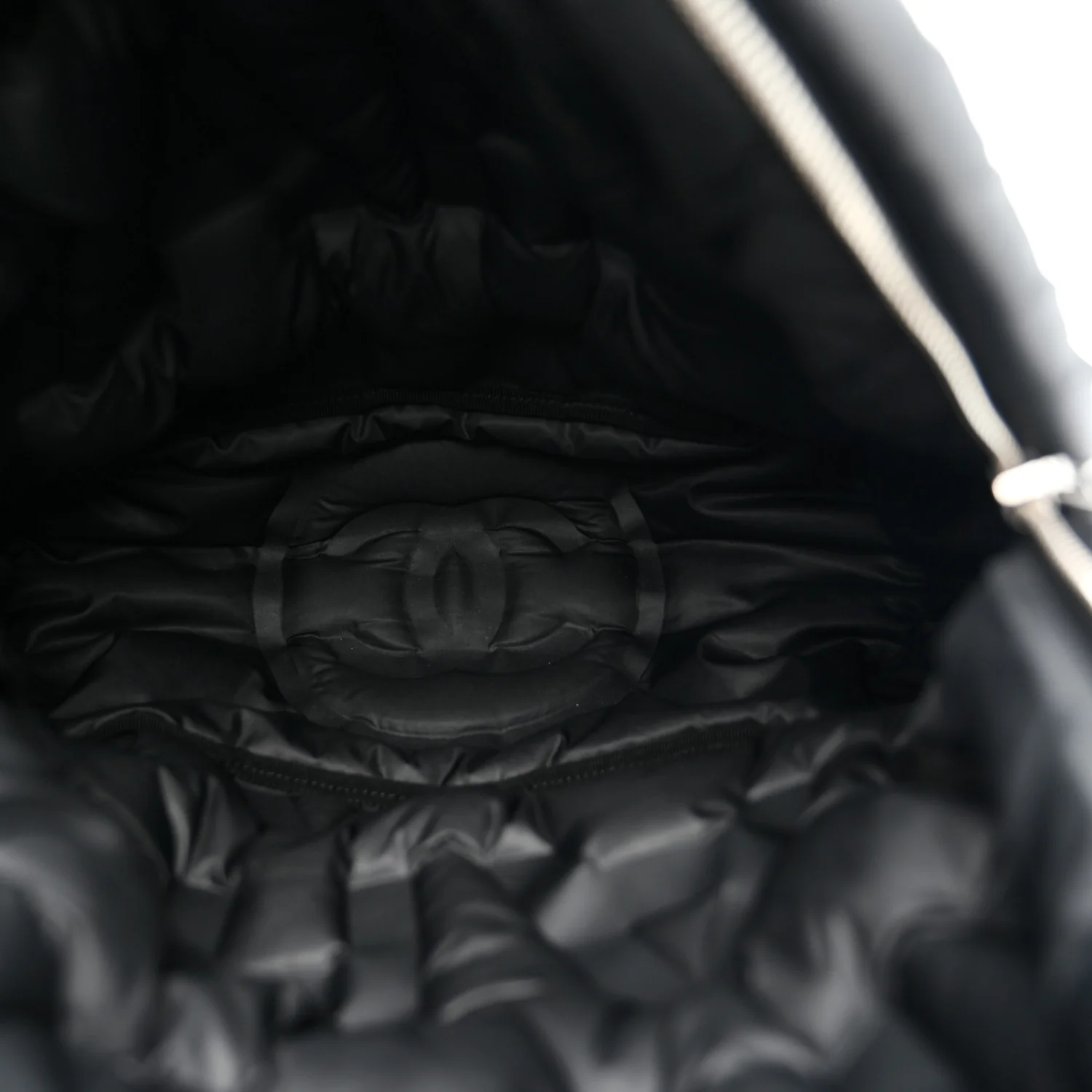 Nylon Embossed Small Doudoune Backpack Grey - Top Club